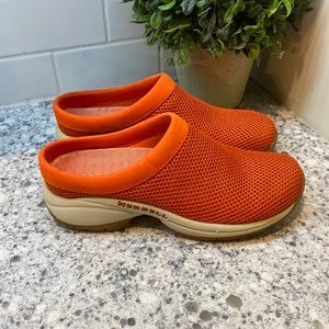 Merrell orange slides mules womens size 6